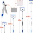 Baseboard Cleaner Tool with Handle, Wall Cleaner with Extendable Long Handle ,Door Frame Cleaning Tool Including 4 Reusable Cleaning Pads. Quick Clean Baseboard Cleaning, Ceiling and Wall.