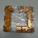 ZHMEINA Vintage Mini Picture Frames, 5PCS Small Gold Frames Baroque Antique Resin Photo Frame Table Top Frame DIY Wall Hanging for Jewelry Display Photography Christmas Holiday Party Decoration