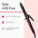 REVLON SmoothStay 1 Inch Curling Iron, Coconut Oil Infused Ceramic Curling Wand with Tourmaline Ionic Technology, Tight Bouncy Curls, Enhanced Shine, Reduced Frizz