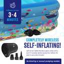 Blue Inflatable Swimming Pool (120" x 72.8" x 23.6") Built-in Air Pump Inflatable Kiddie Pool, Family Pools for Kids and Adults - Self Inflating Backyard Blow Up Pool for Toddlers & Babies (Large)