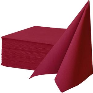 KMAKII Burgundy Disposable Dinner Napkins Linen-Feel Colored Paper Napkins Premium Cloth Like Napkins Ideal For Restaurant, Events, Weddings&Party,50 Pcs 16 x 16 inches