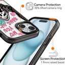 Compatible for iPhone 15 Case Cute Aesthetic - Durable Shockproof 6.6 ft Drop Impact Phone Case Cover with Funny Fashion Skeleton Halloween Horror 6.1" Black