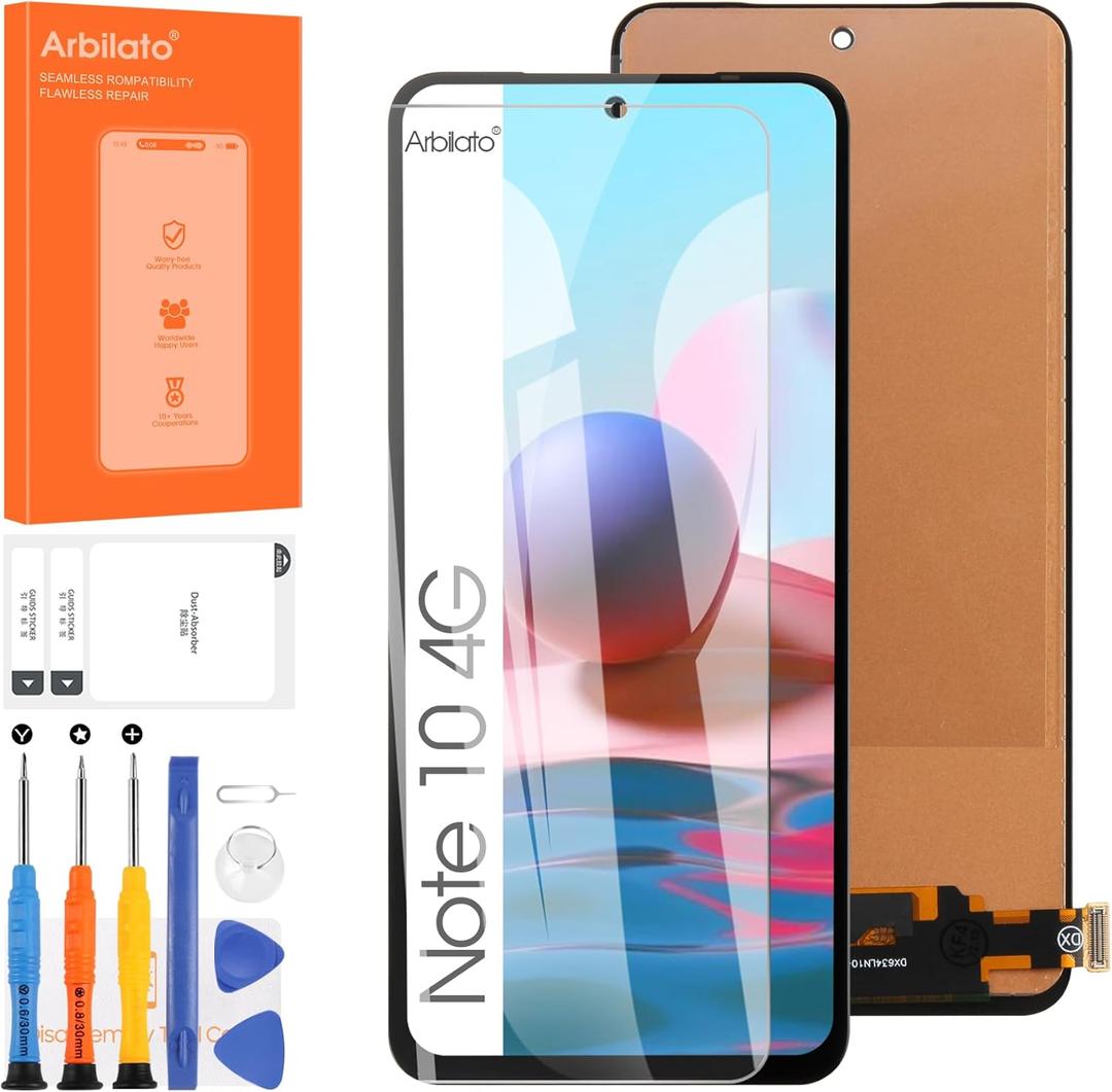 Screen for Xiaomi Redmi Note 10 Screen Replacement for Redmi Note 10s LCD Screen M2101K7AIM2101K7AG Touch Display Digitizer Assembly Repair PartsBlack Not Fit 5G Version