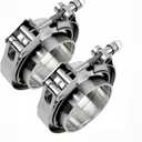 ROADFORMER 2.75 inch V Band Clamp - 2 sets of Quick Release V band Exhaust Clamp Stainless Steel with Flanges for Automotive exhaust system, turbocharger, downpipe and mufflers (2.75" - 2 Pack)