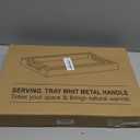 Bamboo Set of 2 Serving Tray with Metal Handles, Ottoman Decorative Trays Platter for Coffee Table,Living Room ,Bar, Party(Black)