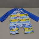 Baby Boy Swimsuit One Piece Long Sleeve Zipper Bathing Suit UPF 50+ Sun Protection Rashguard Swimwear Size 90