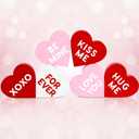 Valentines Day Decorations, 6 Pcs Valentines Day Heart Wooden Signs Decor for Tiered Tray, Happy Conversation Heart Shaped Sign Tabletop Wooden Centerpiece for Anniversary Wedding Home Party Supplies