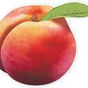 Azeeda 'Sweet Peach Fruit' White Premium Vinyl Decal Sticker  Waterproof, Durable & Easy to Apply - Ideal for Car Bumpers, Windows, Bins and More (DW00142706) (21cm x 21cm)