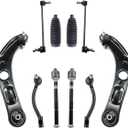 10 PCS Suspension Kit Front Lower Control Arm and Ball Joints Sway Bar Link Tie Rod Bellows Compatible With 2012-2017 Hyundai Veloster Elantra GT