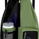 Beach Backpack with Wet Pocket Drawstring Mesh Beach Bag Waterproof Swimming Pool Backpack for Men and Women (Green)