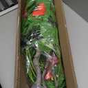 Giegxin 2 Pack 4 ft Artificial Hibiscus Tree Fake with 14 Flowers Hibiscus Tree with Base Silk Faux Flowers Realistic Plant for Front Porch Patio Office Indoor Outdoor Wedding Decor (Red)