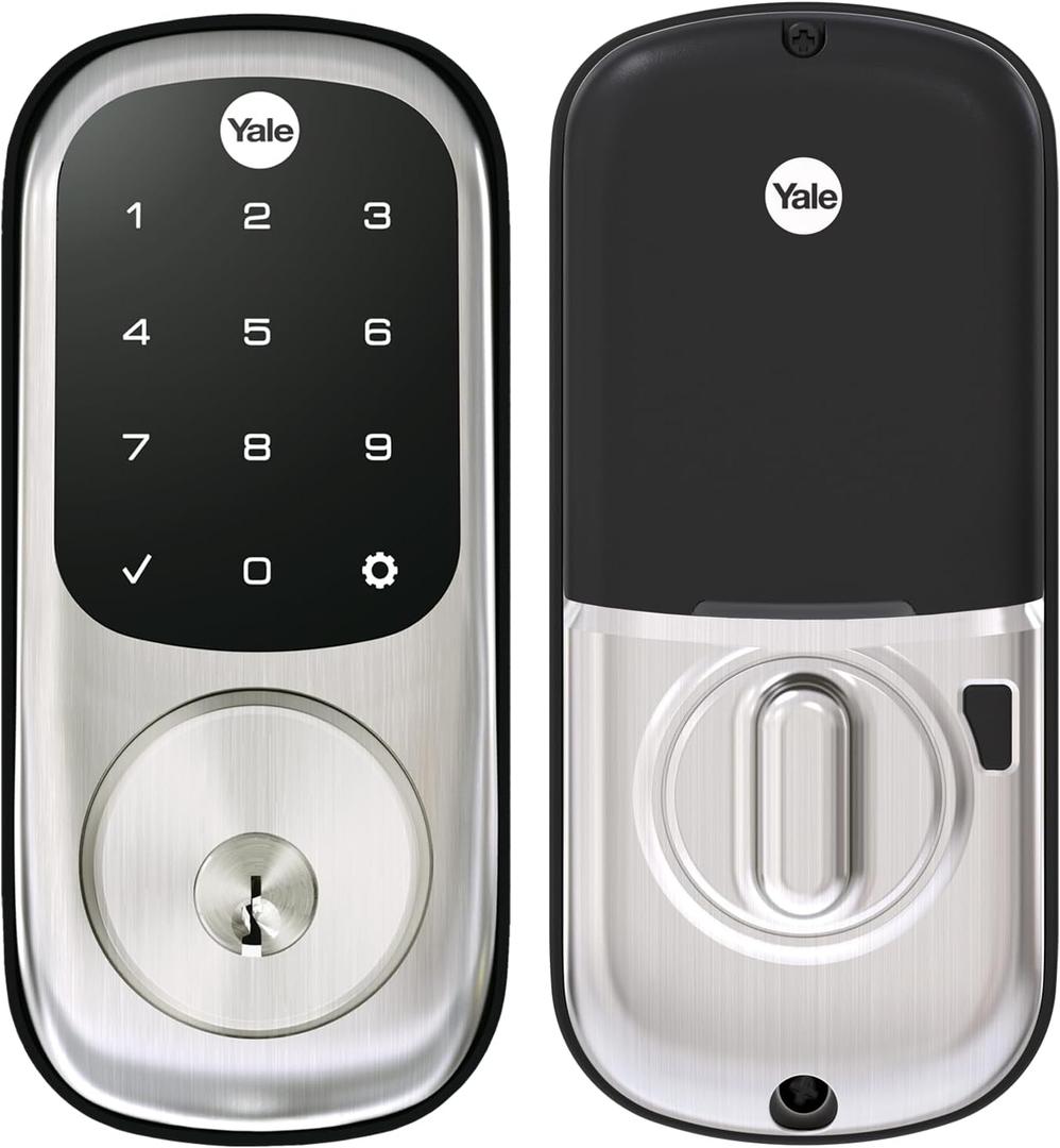 Yale Assure Lock Deadbolt, Satin Nickel Digital Touchscreen Keypad with Z-Wave and Backup Key for Front or Back Entry Door, YRD226-ZW2-619