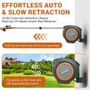 Ruvup Retractable Garden Hose Reel,1/2in x 150ft Water Hose Reel with Metal Bracket, UV Resistant Automatic Hose Reel Wall Mount for Outside, Slow Retraction Any Length Lock 10 Spray Nozzle