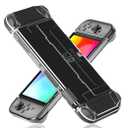 Dockable Clear Case for Nintendo Switch OLED 2021, FANPL Protective Case Cover for Switch OLED and Joy Con Controller Strong and Durable, Not Easy to Fall Off (Clear)