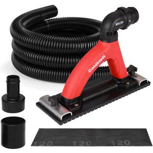 Goldblatt Dust Free Hand Sander, Dustless Drywall Vacuum Sander, with 6.5 ft Hose, Sanding Pad, Adapter