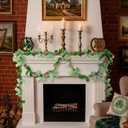 Kathfly 6ft St Patricks Day Garland Farmhouse St Patricks Day Decorations Burlap Shamrock Garland for Festival Party Mantle Bedroom Office Home Classroom Indoor Outdoor Holiday