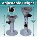 Boat Seat Pedestal, 13-19 Inch Adjustable Height Locking Swivel Boat Seat Pedestals and Bases, 9" Base, 2-7/ 8”Post, Anti-Wobble Aluminum Marine Seat Mount for Pontoon Bass Jon Fishing Boat Chair, Base Only