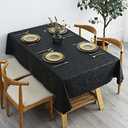 Smiry Rectangle Table Cloth, Waterproof Heavy Duty Vinyl Tablecloths, Wipeable Washable Table Cover for Kitchen and Dining Room (Black, 60" X 84")