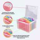 Greeting Card Storage & Organizer Box with 6 Removable Dividers for Holiday Birthday Get Well Cards Photos, Crafts, Scrapbooking, 4.25 x 5.5 inches