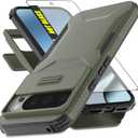 for Google Pixel 10 Pro XL & 9 Pro XL Case | Built-in Slide Camera Cover & Screen Protector [2 in 1] Heavy Duty Rugged Shockproof Protective Cases (6.8 inch/Pine Green)