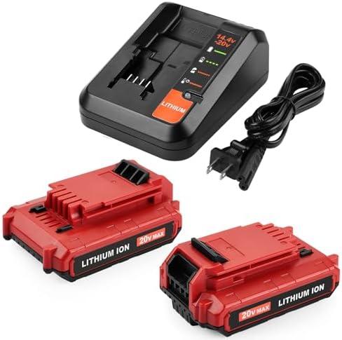 ANTRobut 2Pack 3.5Ah Replacement Porter Cable 20V Battery PCC680L PCC681L PCC682L PCC685L PCC685LP, with Porter Cable 20V Charger