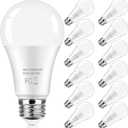 LED Light Bulbs 100 Watt Equivalent 1600 Lumens, A19 14W Super Bright Daylight White 5000K LED Bulbs, Standard E26 Medium Screw Light Bulbs Non-Dimmable, 25000+Hrs Lifespan, No-Flicker, Pack of 12