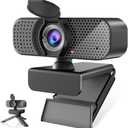 1080P Webcam PC Webcam with Microphone and Physical Privacy Cover, Noise-Canceling Microphone, Auto Light Correction, Ultra Wide Angle for Conferences/Online Courses/Live Streaming/Zoom/YouTube