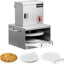 VEVOR Electric Pizza Dough Press Machine, 6 Inch Pizza Pastry Press Plate, Stainless Steel Bread Presser, Commercial Forming Machine with Adjustable Thickness and 100 Sheets of Parchment Paper