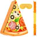 Pizza Piata - Pizza Decorations for Kids Food Themed Birthday Party Piata with Blindfold and Bat for Summer Mexican Party Supplies, 16.1 x 13 x 3.2 inches
