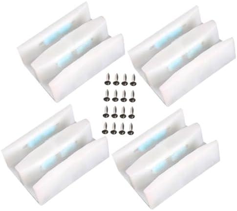 UKCOCO Sliding Door Guide - 4 Pack Adjustable Bumpers for Shower Doors Easy Install Plastic and Metal Stoppers for Smooth Operation and Stability