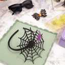 4 x Needzo Halloween 2025 Spiderweb Fascinator Headband, Costume and Party Accessories, 6 Inches Tall x 5.62 Inches Wide