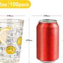 BESTVIP 12oz Gold Glitter Disposable Cups, 100 Pack Gold Plastic Cups, Heavy-duty Party Cocktail Glasses for Christmas, Plastic Cups for Party, Holiday, Wedding and Birthday