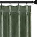 MIULEE Sage Green Velvet Curtains 108 inches Long, Pinch Pleated Blackout Drapes with Hooks, Thermal Insulated Pinch Pleat Panels for Bedroom Living Room, 2 Panels