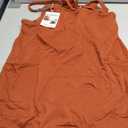 Lianlive Women Athletic Mini Dresses Built-in Shorts Set Summer Sleeveless Sundress Hot Shot Mini Dress (Brown, L)