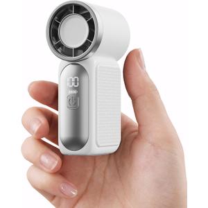 Gaiatop Portable Handheld Mini Fan, 6 Speeds 16900 RPM High Velocity Personal Fan with LED Display, USB Rechargeable, Mini Fan with Lanyard for Makeup, Travel, Outdoor Fan for Women Girl Gift, White