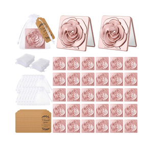 Soaoo 30 Set Rose Compact Mirror Bulk Quinceanera Party Favors for Guests Pocket Mirror with Thank You Tags and Organza Bag for Wedding Bachelorette Bridal Shower Party Souvenir Gifts(Rose Gold