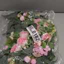 H&W 2pcs Artificial Wedding Arch Flowers for Wedding Sign, Floral Swag Dusty Decor for Reception Ceremony Backdrop Sweetheart Table(Willow Leaves-Peony-Pink)