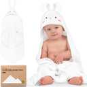 KeaBabies Hooded Baby Towel for Newborn - Viscose Derived from Bamboo Large Baby Bath Towels with Hood for Boys, Girls, Toddler, Extra Absorbent & Soft Newborn Bath Essentials (Bunny, Regular)