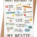 6 x Bestie Birthday Card,Best Friend Birthday Card Gifts for Women Sister, Bestie Birthday Gift, Friendship Birthday Card