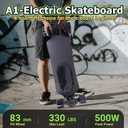 A1 Electric Skateboard with Remote, Rang Up to 17 Miles/24, 8 Ply Canadian Maple, Smooth Breaking, Suitable for Younger Beginners, 31.5"