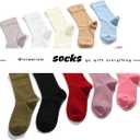 Women's Cotton Crew Socks (6 Pairs) - Soft Breathable Mid-Calf Socks, All-Season Comfort for Casual & Dress Sock(Grey purple2/Rose pink2/Taro purple2)
