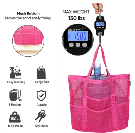 Large Mesh Beach Tote, Pack of 2