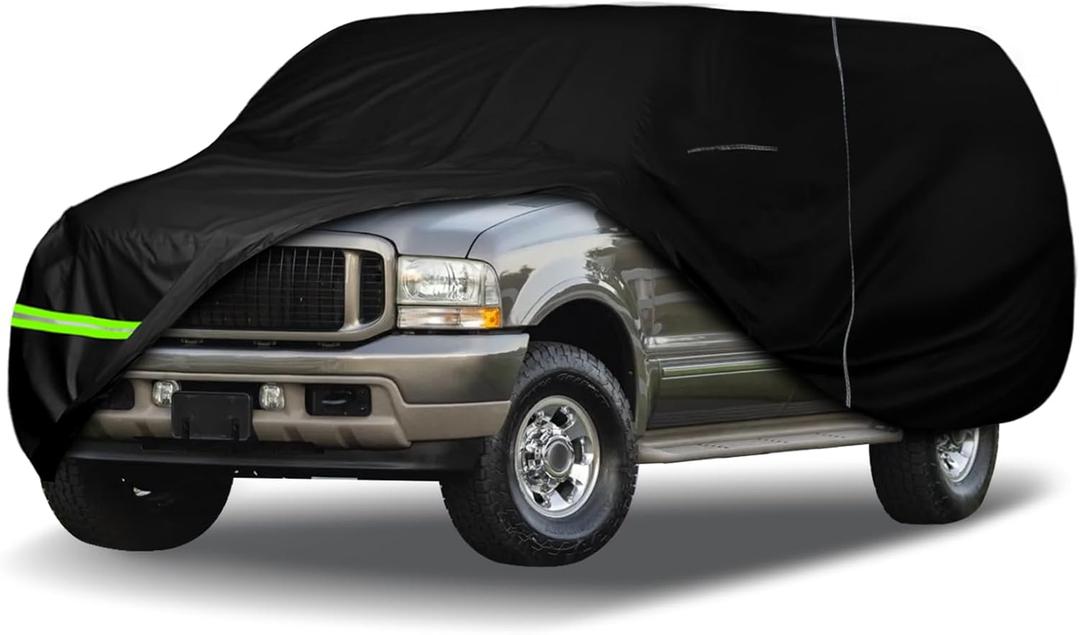 Waterproof Car Cover Compatible with 1999-2005 Ford Excursion 4 Door SVU Accessories, 210T All Weather Car Covers with Inner Cotton for Dust Snow Rain Hail Protection(XL/XLT/Eddie Bauer/Limited)