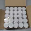 Home Lights Tealight Candles, Giant 100,200,300 Bulk Packs, White Unscented European Smokeless Clear Cup Tea Lights for Shabbat, Weddings, Christmas, Home Decorative- 100 Pack