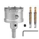 5-1/8 inch / 130mm Carbide Tipped Hole Saw,Metal Steel Hole Saw with a Drill Bit, Hole Cutter for Thick Metal,Stainless Steel,Iron,Sheet Metal and Wood. (130mm (5-1/8 inch))