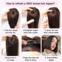 Hair Toppers For Women Real Human Hair Short Length 10 Inches Topper For Slightly Loss And Covering Gray 7 * 11 French Style Bangs Platinum Blonde Color For Adding Volume