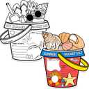 My Summer Bucket List Activity Poster for Kids -36Pcs Bulk Color Your Own Summer Bucket List Personalized Holiday Break Ideas Checklist Coloring Poster for Students End of School Year Gift Camp Supplies, 12.6 x 10.2 inches