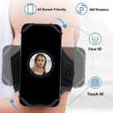 VUP Running Armband 360Rotatable for iPhone 17/16/15/14/13/Pro Max/Pro/Mini/12/11/SE/Xs/XR/X/8/7/Plus, Fits All 4-6.7 Inch Smartphones, with Key Holder Phone Armband for Running Hiking Biking (Black)