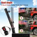 Truck Flag Pole with Hitch Holder 5FT Heavy Duty Flagpole Mount Kit for Tow Hitch, Dual Angle Mount, Long Protect Sleeve Windproof Design for Trucks, Jeep & Trailer, Black