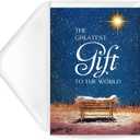 Religious Christmas Cards- Boxed Christmas Cards with Envelopes & Stickers- Bulk New Years Inspirational Cards- Pack of 18 Greatest Gift